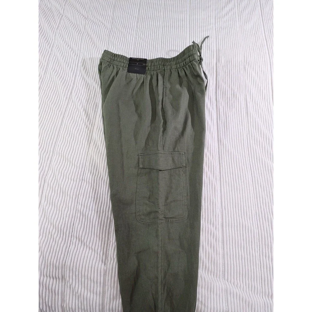 Banana Republic Pants Womens Petite S Green Linen Cargo Jogger Pull On Casual